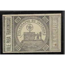 T-07-200Rs , emissão para Telegrafos,  tipo Vale para Transmissão, preto sobre verde, novo