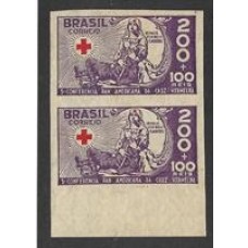 0088SD- 200Rs Cruz Vermelha em par sem denteação.
