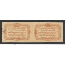 0109SD-700Rs,  Centenário de Carlos Gomes, amarelo , filigrana Armas ,em par   sem denteação.