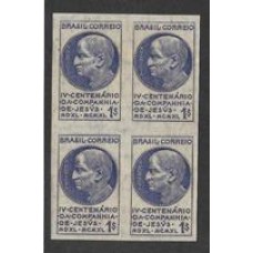 0168SD- 4º Centenário da Companhia de Jesus em quadra sem denteação.