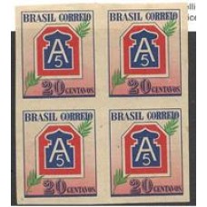 0206SD- 20 centavos, Homenagem á Força Expedicionaria Brasileira, FEB, em quadra filigranada sem denteação.