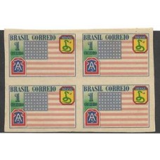 0208SD- 1 Cruzeiro, Homenagem á Força Expedicionaria Brasileira, FEB, em quadra filigranada sem denteação.