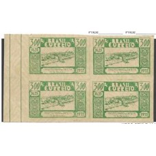 0104-300Rs verde, Tricentenário de Cametá , prova em quadra , filigrana linhas onduladas