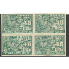 0187-Centenário de Barbosa Rodrigues, prova em quadra , papel liso sem filigrana