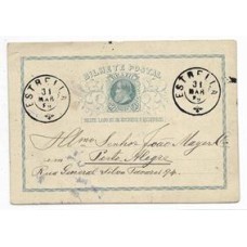 1889-Bilhete Postal de 50Rs circulado de Estrella para Porto Alegre com carimbo de saída "Estrella". Raro.