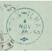 1886-Carta Bilhete de 100Rs circulada de Três-Ilhas para o Rio de Janeiro , carimbos de saida e transito "Três-Ilhas" e "S.José do Rio Preto"
