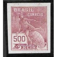 187-500Rs tipo Mercurio, em prova  em pape liso sem filigrana na cor vinho.