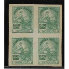 296-10.000Rs Instrução , prova em quadra papel liso sem filigrana na cor verde