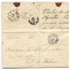 1886-Carta circulada de Carangola para Itabira porteada em 100Rs com D.Pedro  tipo "Cabecinha", obliterado com o carimbo "S.Luzia do Carangola".