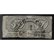 05-30Rs Inclinado tipo II em papel fino, par  com belo carimbo "Correio Geral da Corte"