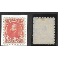 23C-10Rs D.Pedro, "Barba Preta",  novo , em papel azulado pela goma.