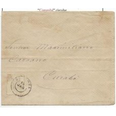 1887-Envelope  circulado de Corumbá para Cuiabá com selo de 100Rs "Cifra Branca", carimbo de saída "Corumbá".