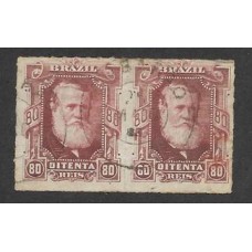 40-80Rs D.Pedro "Barba Branca", par com carimbo "Tubarão"