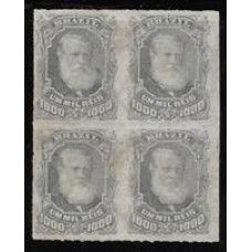 46-1000Rs D.Pedro "Barba Branca", em quadra usada, carimbo bem leve