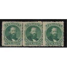 27A-100Rs D.Pedro "Barba Preta", tipo 2, em  tira de 3 selos, nova