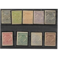 J-10/18-Serie completa, emissão para Jornais de maio de 1889, nova sem goma.