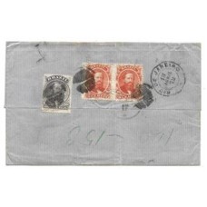 1872-Capa de carta de Rio Grande a Trieste com porte de 100Rs em selos D.Pedro, e carimbo "Insuficiente ", de acordo com o Item VII do Aviso Publico de 1867.