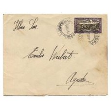 1935-Envelope circulado de Porto Alegre para Agudo com selo de 300Rs Fundação de Pernambuco, 