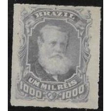 46-1000Rs D.Pedro Barba Branca, novo com goma  e marca de charneira.