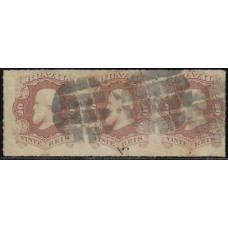 31-20Rs D.Pedro Percê , tira horizontal, usada.