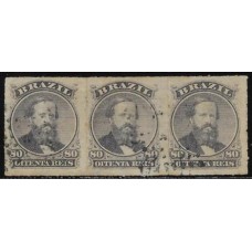 33-80Rs D.Pedro Percê, tira usada de 3 selos.