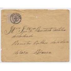 1890-Envelope circulado de Jundiaí para casa branca com 100Rs Cruzeiro do Sul tipo I, gravado, carimbo de saída "Jundiahy" e de chegada "Casa Branca" no verso