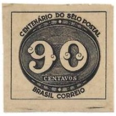 0182B-90 Centavos, Centenário do Olho de Boi, com filigrana "Victoria " e Globo, figurando no selo as extremidades da letra  "V"  de "Victoria"