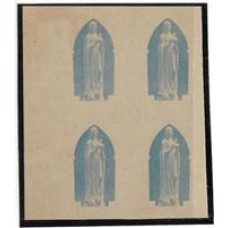 0252-Centenario das Filhas de Caridade de S.Vicente de Paulo, prova em quadra da efigie, em papel  sem filigrana