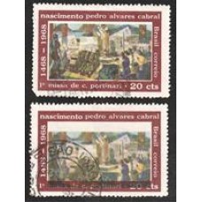 0596-Tricentenário de Pedro Alvares Cabral com cores muito deslocadas, usado. Muito raro.
