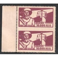 0056-10.000Rs Revolução de 32, par  sem denteação horizontal entre os selos.