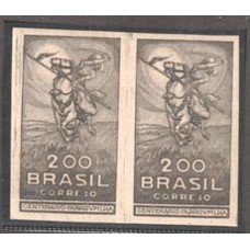0091SD-200Rs Centenário da Revolução Farroupilha, par com filigrana e sem denteação.