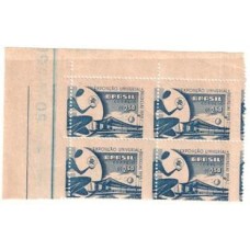 0405-Exposição Mundial de Bruxelas, quadra com denteação deslocada