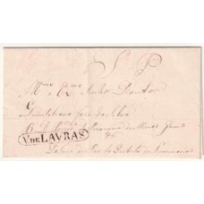 1845-Carta de Serviço Publico circulada para Ouro Preto  com carimbo de saída "V.de LAVRAS" linear com cercadura.