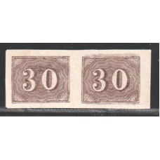 RE-30Rs Vertical, reimpressão de 1925 na cor castanha, papel vergê horizontal