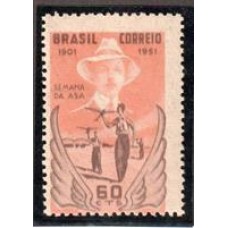 0270C- 60 centavos, Semana da Asa, Cinquentenário da Prova de Dirigibilidade de Santos Dumont, com impressão dupla da cor castanha.