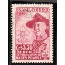 A-085Y-Centenário de Baden Powel, em papel marmorizado, usado