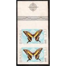 0696SD- Cr$1,00 Borboleta, par sem denteação