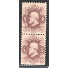 24a-20Rs D.Pedro castanho carminado, par vertical novo com goma