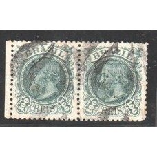 55-100Rs D.Pedro Cabeça Grande, tipo II,  par usado margem esquerda da folha