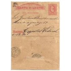 CB-019-carta bilhete de 80Rs litografada dent 9,5X12  usada