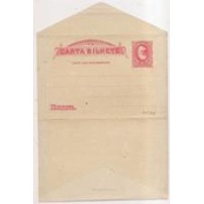 CB-020-carta bilhete de 80Rs tipografada  c/sombra escura sobre os olhos,nova