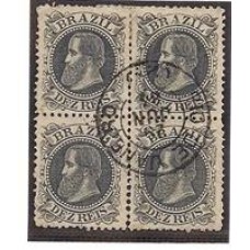 51,quadra do 10Rs preto D.Pedro cabeça grande usada