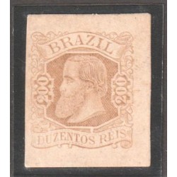 57-200Rs D.Pedro Cabeça Grande, prova em papel cartão, na cor castanha