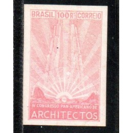 0024- 100Rs Congresso de Arquitetura, prova em vermelho. Rara